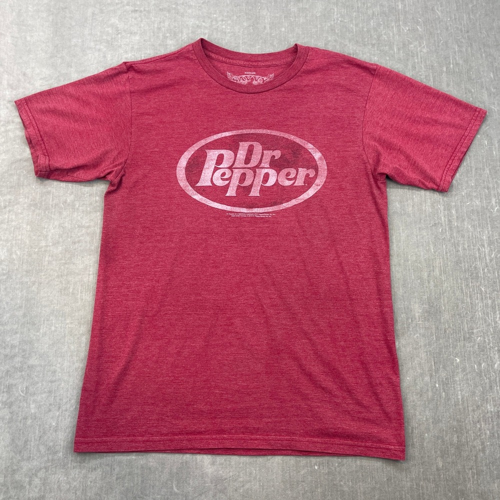 Dr Pepper Savvy‎ Mens Medium Maroon Graphic T-Shirt Short Sleeve Heathered 2012